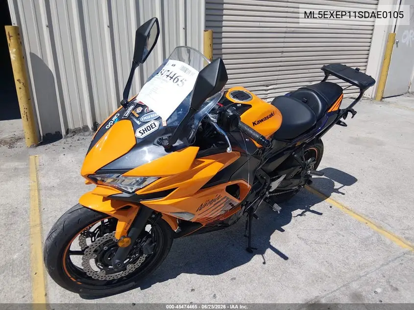 2025 Kawasaki Ex650 P VIN: ML5EXEP11SDAE0105 Lot: 45474465