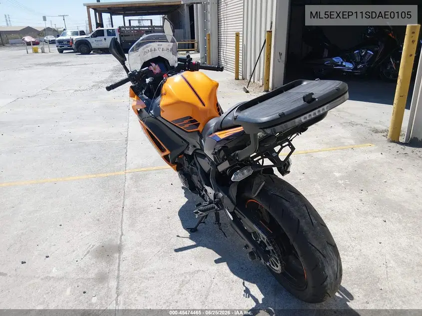 2025 Kawasaki Ex650 P VIN: ML5EXEP11SDAE0105 Lot: 45474465