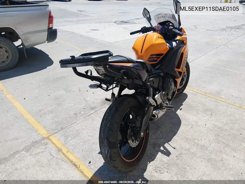 2025 Kawasaki Ex650 P VIN: ML5EXEP11SDAE0105 Lot: 45474465