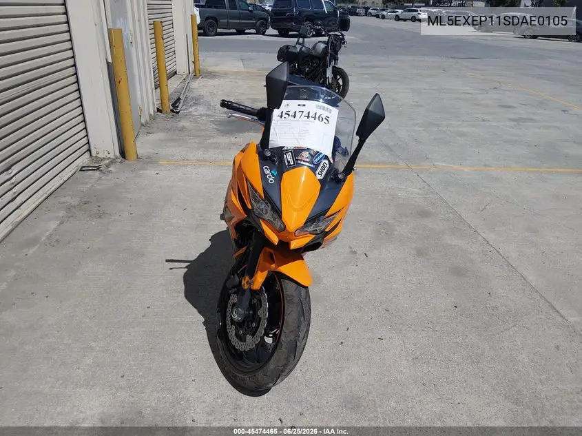 2025 Kawasaki Ex650 P VIN: ML5EXEP11SDAE0105 Lot: 45474465