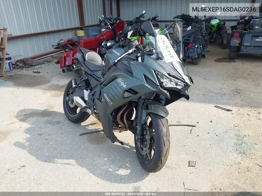 2025 Kawasaki Ex650 P VIN: ML5EXEP16SDAG0236 Lot: 45476752