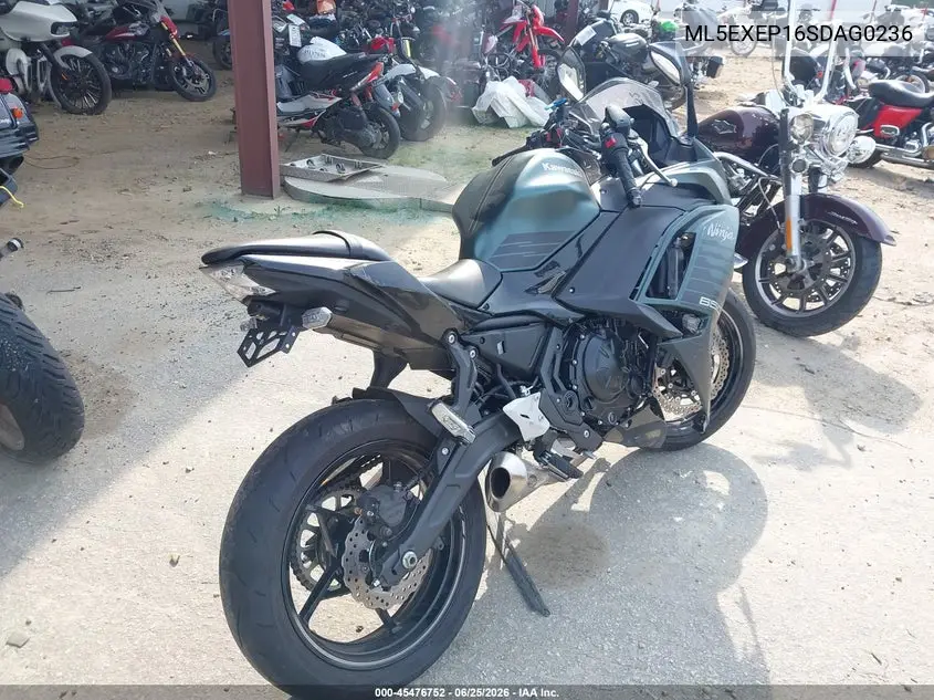 2025 Kawasaki Ex650 P VIN: ML5EXEP16SDAG0236 Lot: 45476752