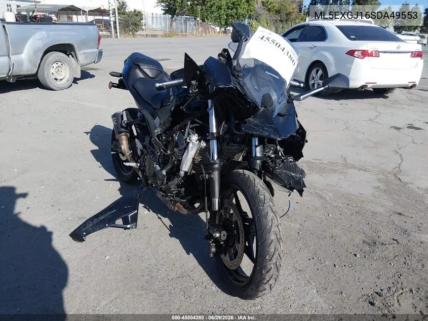 2025 Kawasaki Ex500 A/B VIN: ML5EXGJ16SDA49553 Lot: 45504380