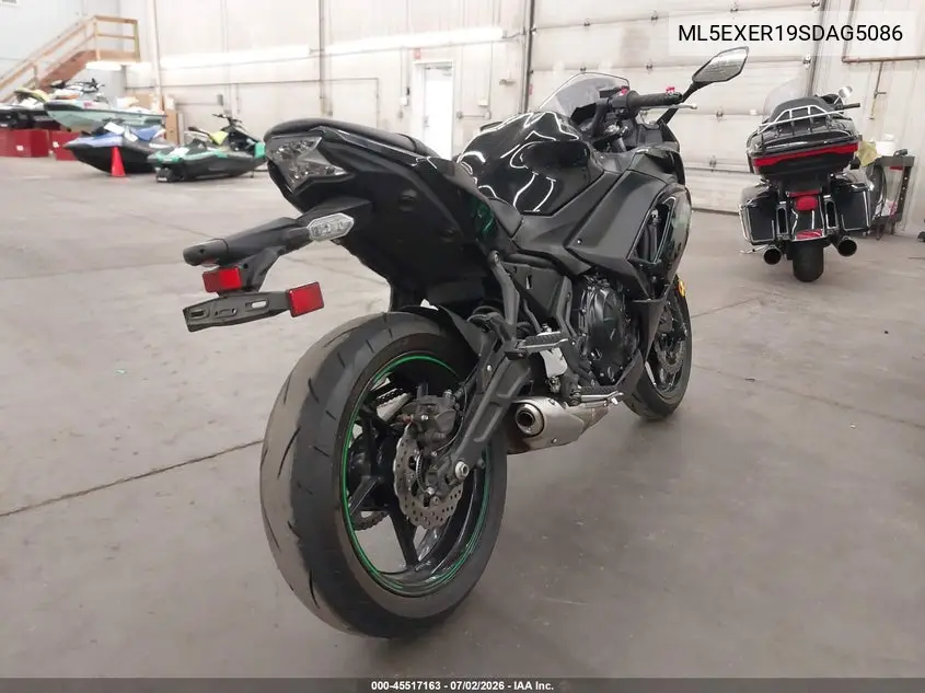 2025 Kawasaki Ex650 R VIN: ML5EXER19SDAG5086 Lot: 45517163