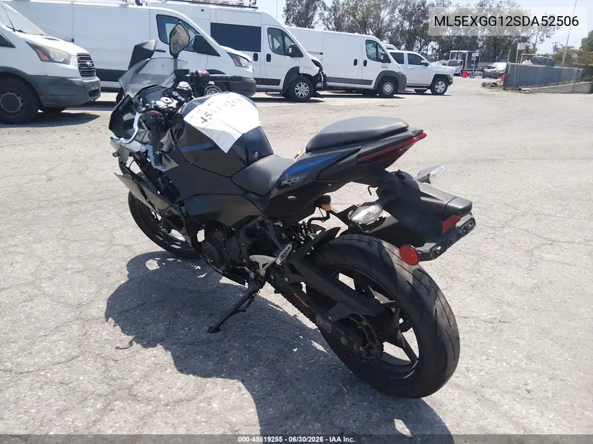 2025 Kawasaki Ex500 VIN: ML5EXGG12SDA52506 Lot: 45519255