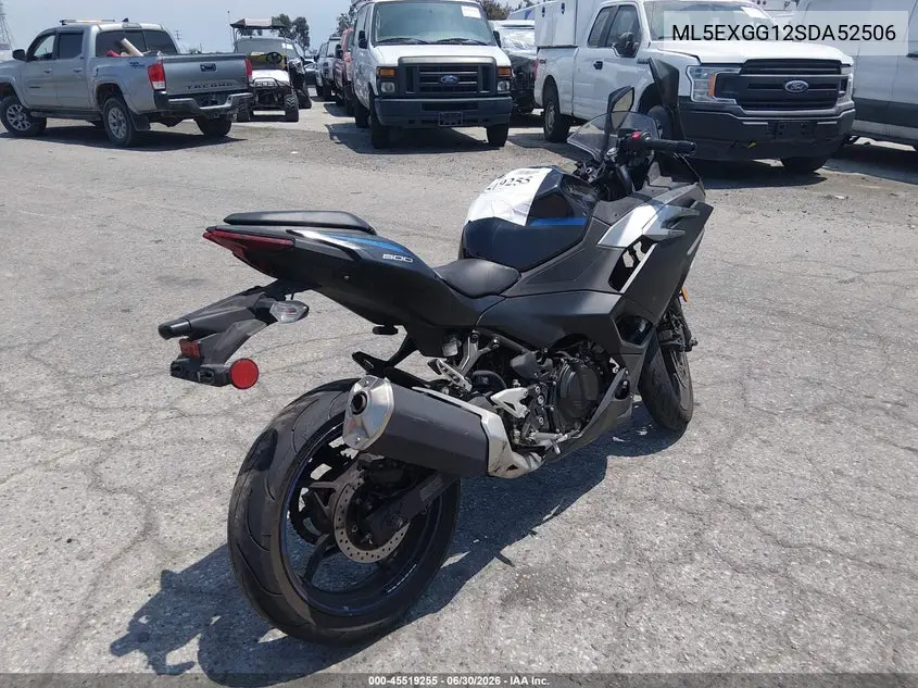 2025 Kawasaki Ex500 VIN: ML5EXGG12SDA52506 Lot: 45519255