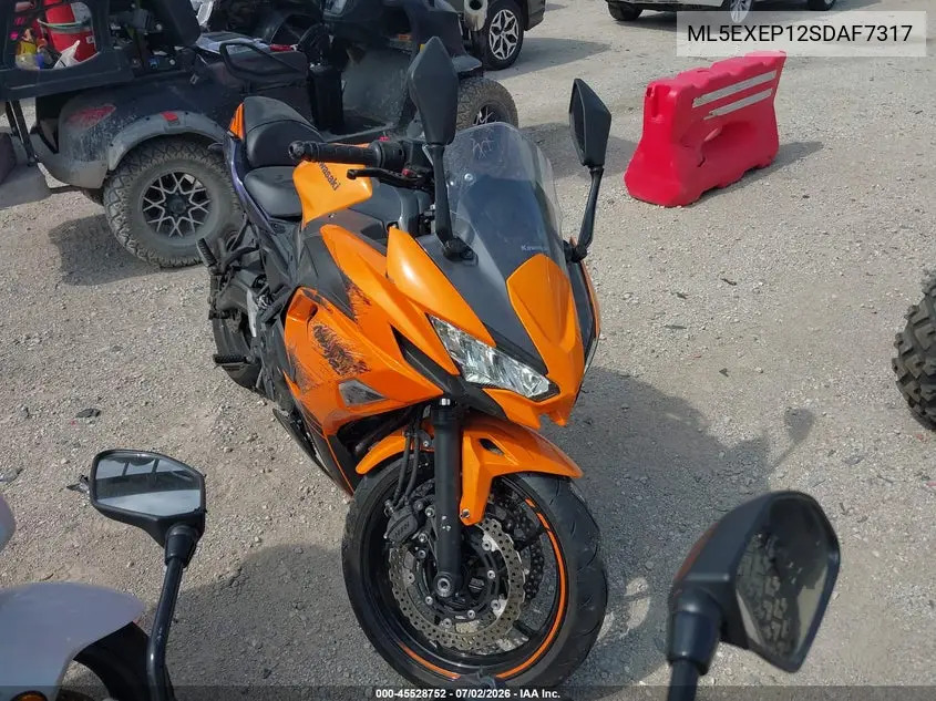 2025 Kawasaki Ex650 P VIN: ML5EXEP12SDAF7317 Lot: 45528752