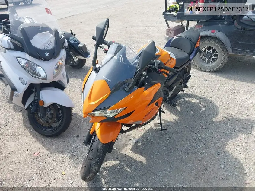 2025 Kawasaki Ex650 P VIN: ML5EXEP12SDAF7317 Lot: 45528752