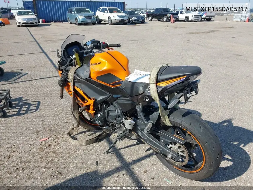 2025 Kawasaki Ex650 P VIN: ML5EXEP15SDAG5217 Lot: 45538934