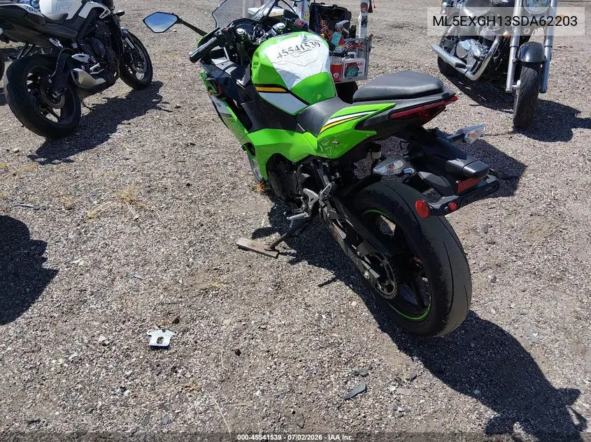 2025 Kawasaki Ex500 H VIN: ML5EXGH13SDA62203 Lot: 45541539