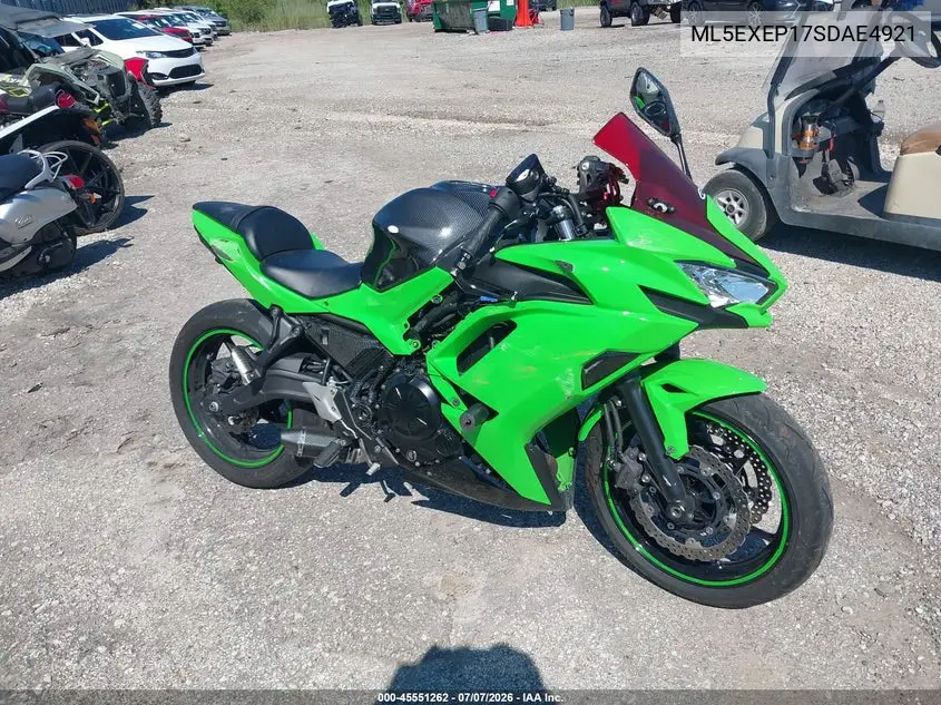 2025 Kawasaki Ex650 P VIN: ML5EXEP17SDAE4921 Lot: 45551262