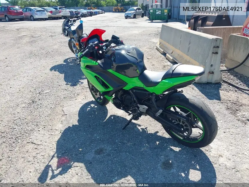 2025 Kawasaki Ex650 P VIN: ML5EXEP17SDAE4921 Lot: 45551262