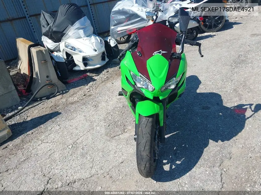 2025 Kawasaki Ex650 P VIN: ML5EXEP17SDAE4921 Lot: 45551262