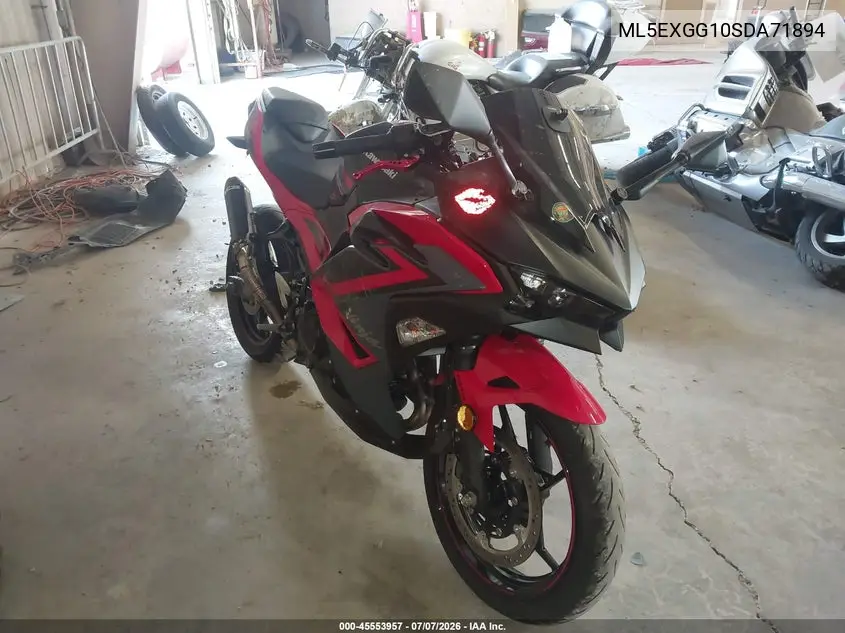 2025 Kawasaki Ex500 VIN: ML5EXGG10SDA71894 Lot: 45553957
