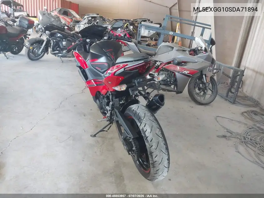 2025 Kawasaki Ex500 VIN: ML5EXGG10SDA71894 Lot: 45553957
