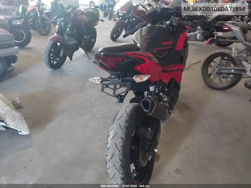 2025 Kawasaki Ex500 VIN: ML5EXGG10SDA71894 Lot: 45553957