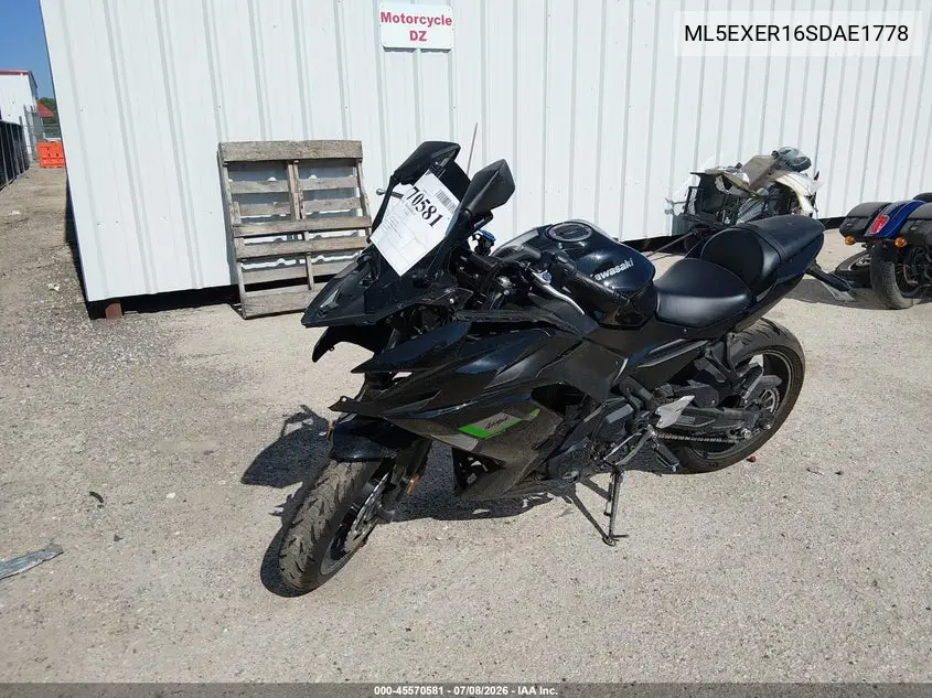 2025 Kawasaki Ex650 R VIN: ML5EXER16SDAE1778 Lot: 45570581