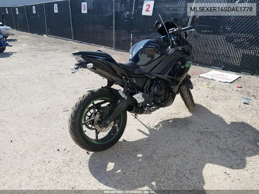2025 Kawasaki Ex650 R VIN: ML5EXER16SDAE1778 Lot: 45570581