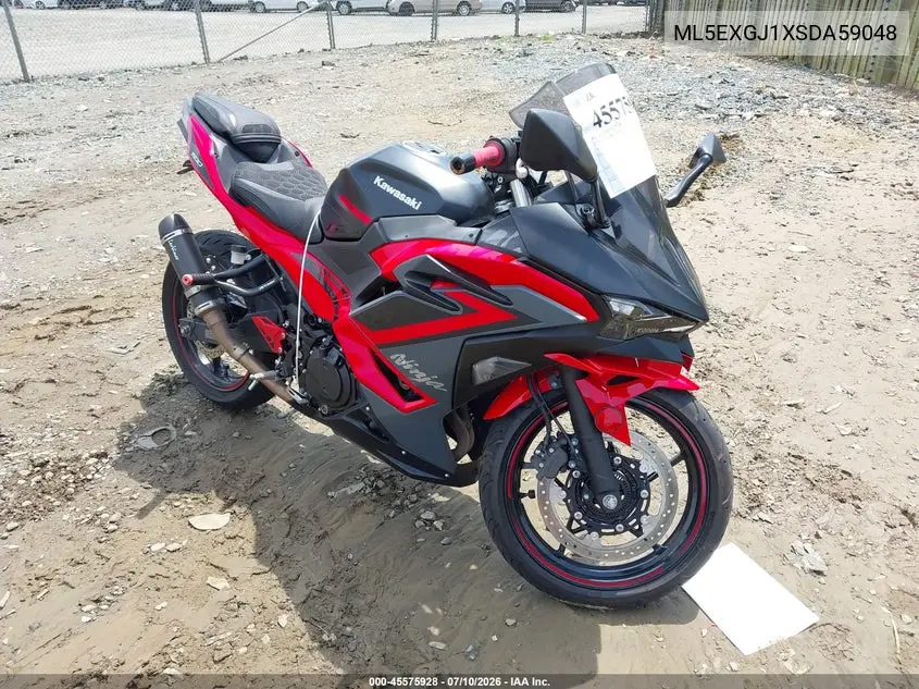 2025 Kawasaki Ex500 A/B VIN: ML5EXGJ1XSDA59048 Lot: 45575928