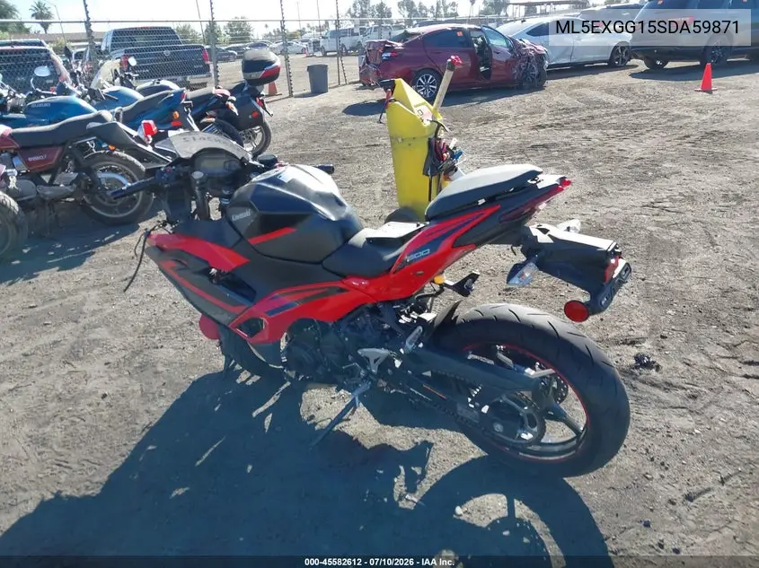 2025 Kawasaki Ex500 VIN: ML5EXGG15SDA59871 Lot: 45582612