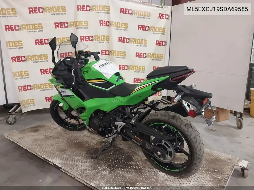 2025 Kawasaki Ex500 A/B VIN: ML5EXGJ19SDA69585 Lot: 45604479