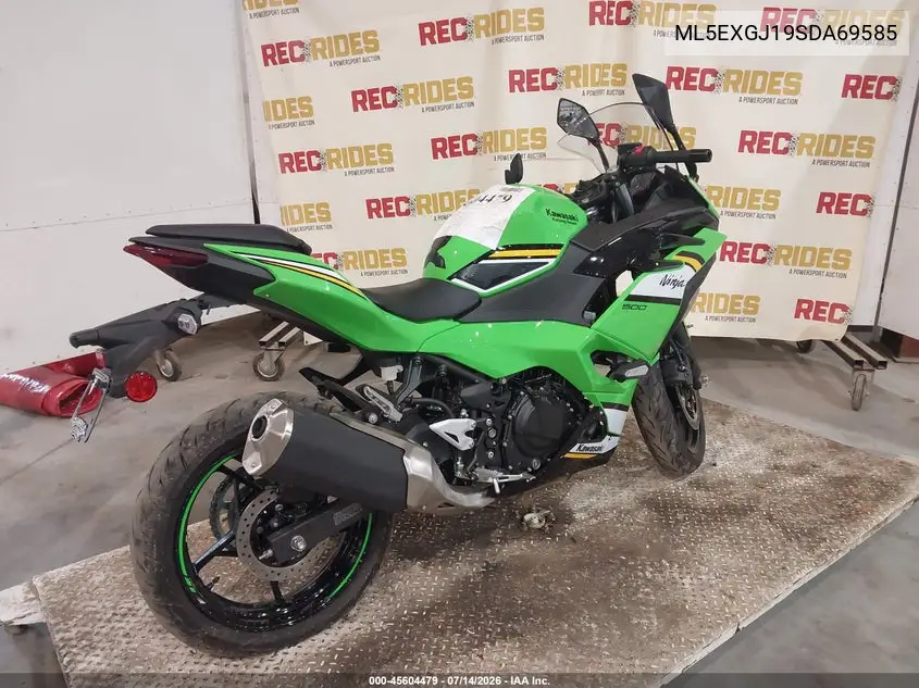 2025 Kawasaki Ex500 A/B VIN: ML5EXGJ19SDA69585 Lot: 45604479