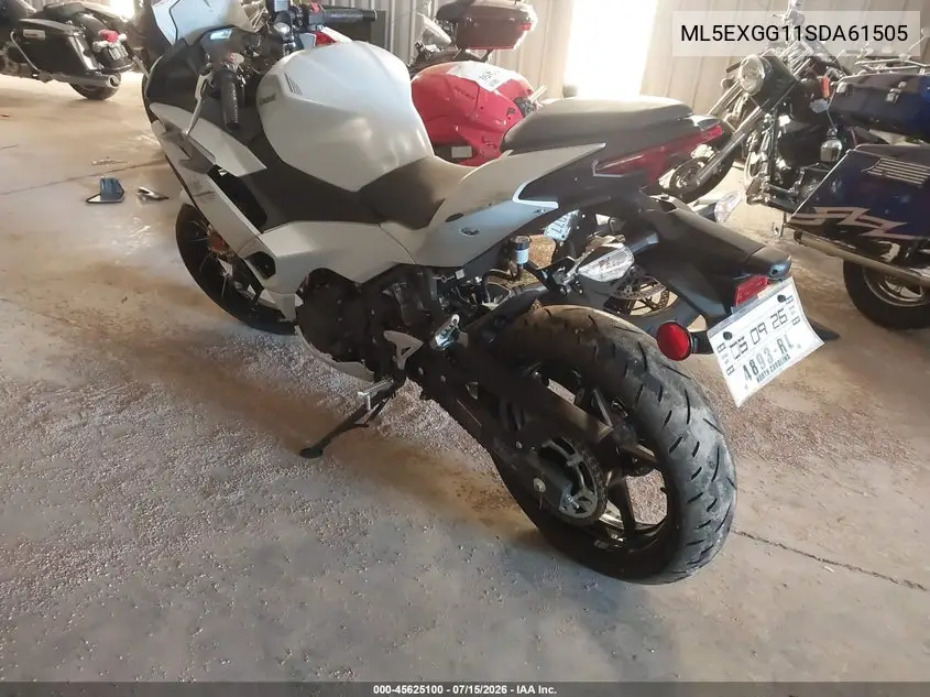 2025 Kawasaki Ex500 VIN: ML5EXGG11SDA61505 Lot: 45625100