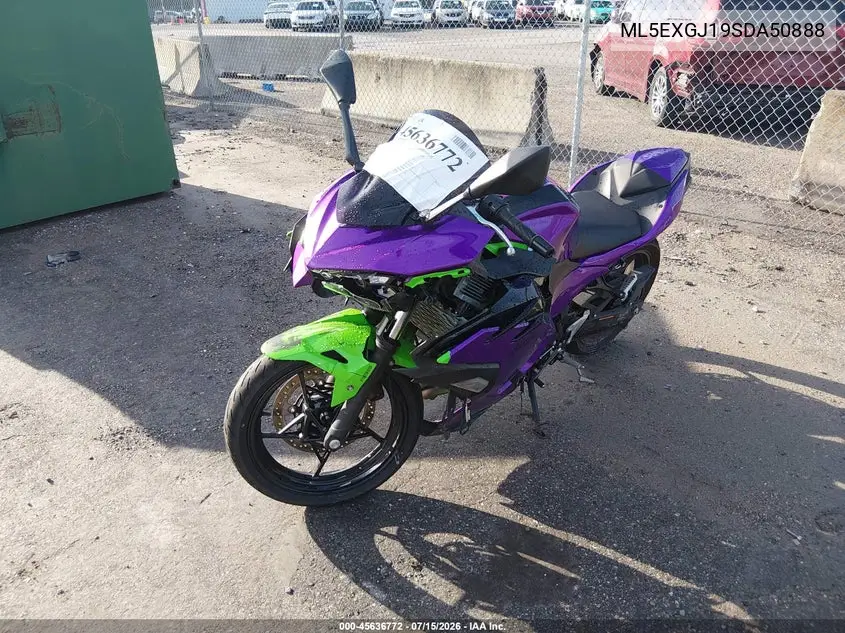 2025 Kawasaki Ex500 A/B VIN: ML5EXGJ19SDA50888 Lot: 45636772