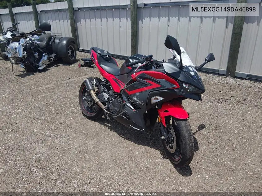 2025 Kawasaki Ex500 VIN: ML5EXGG14SDA46898 Lot: 45664013