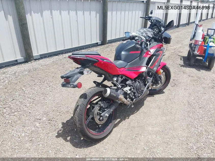 2025 Kawasaki Ex500 VIN: ML5EXGG14SDA46898 Lot: 45664013