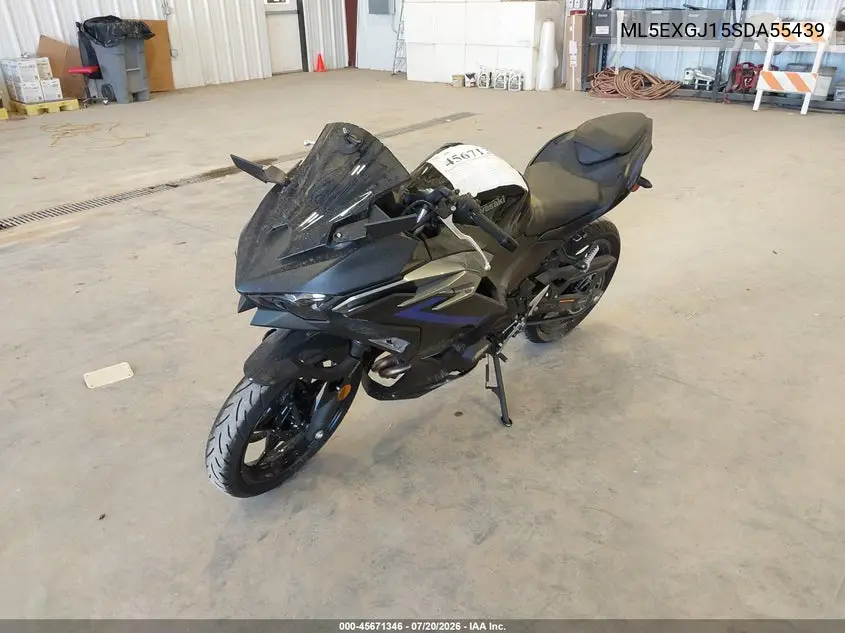 2025 Kawasaki Ex500 A/B VIN: ML5EXGJ15SDA55439 Lot: 45671346