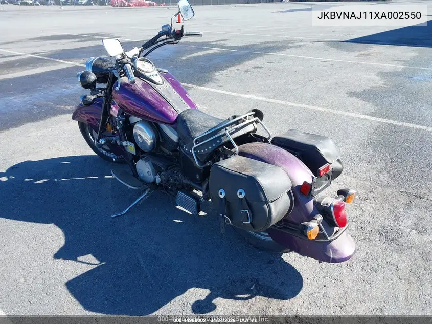 1999 Kawasaki Vn1500 J VIN: JKBVNAJ11XA002550 Lot: 44969002