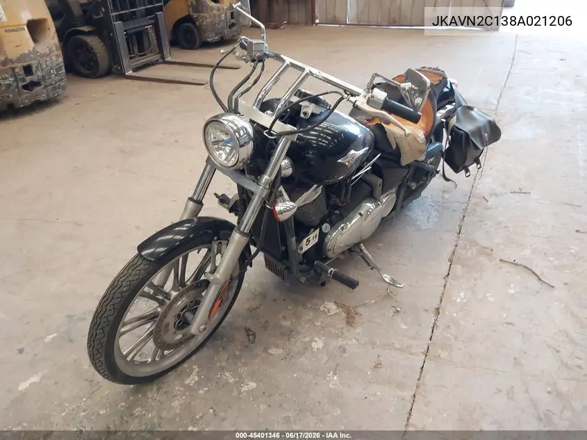 2008 Kawasaki Vn900 C VIN: JKAVN2C138A021206 Lot: 45401346