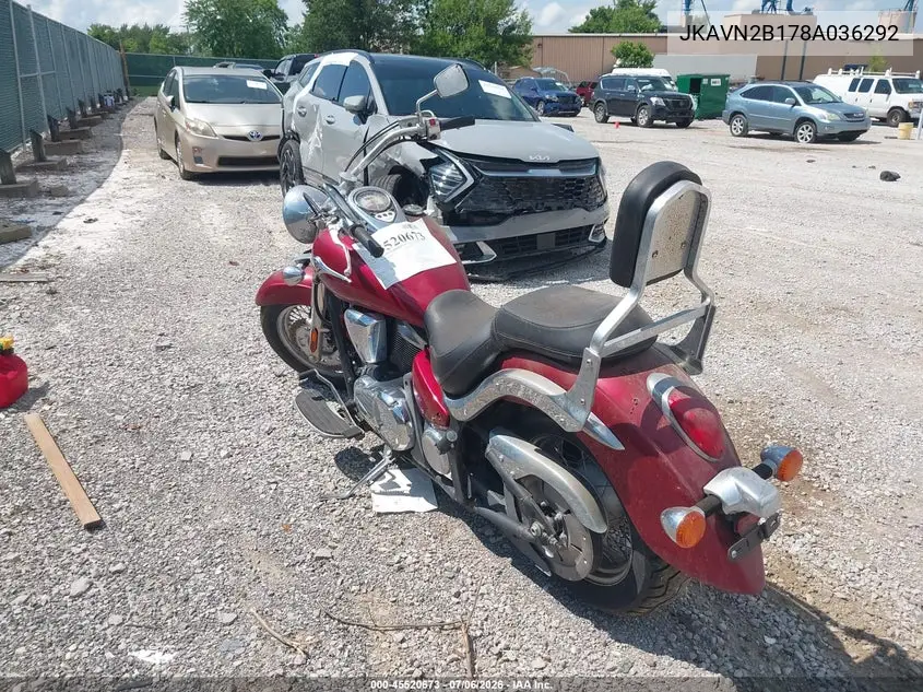2008 Kawasaki Vn900 B VIN: JKAVN2B178A036292 Lot: 45520673