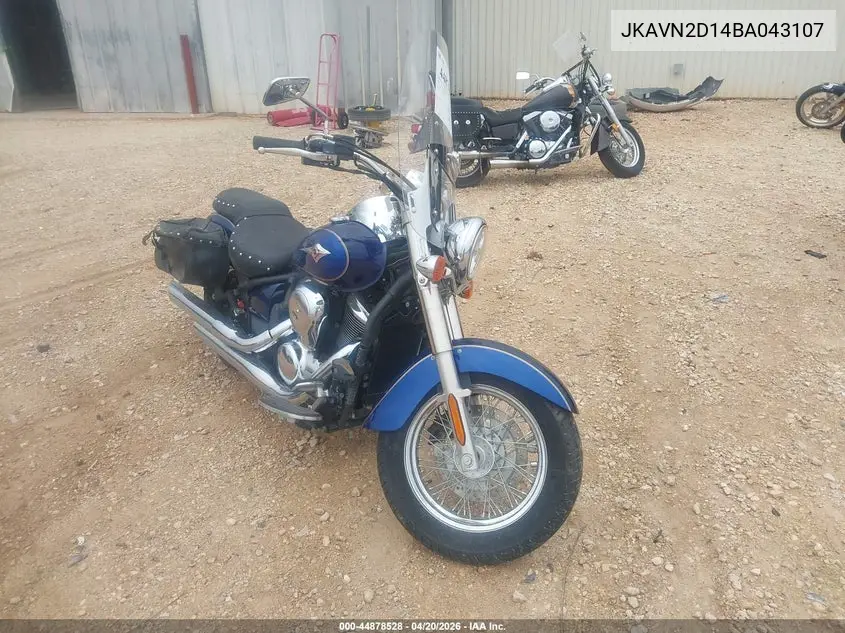 2011 Kawasaki Vn900 D VIN: JKAVN2D14BA043107 Lot: 44878528