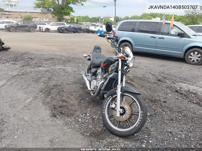 1986 Kawasaki Vn750 VIN: JKAVNDA14GB503707 Lot: 45026779