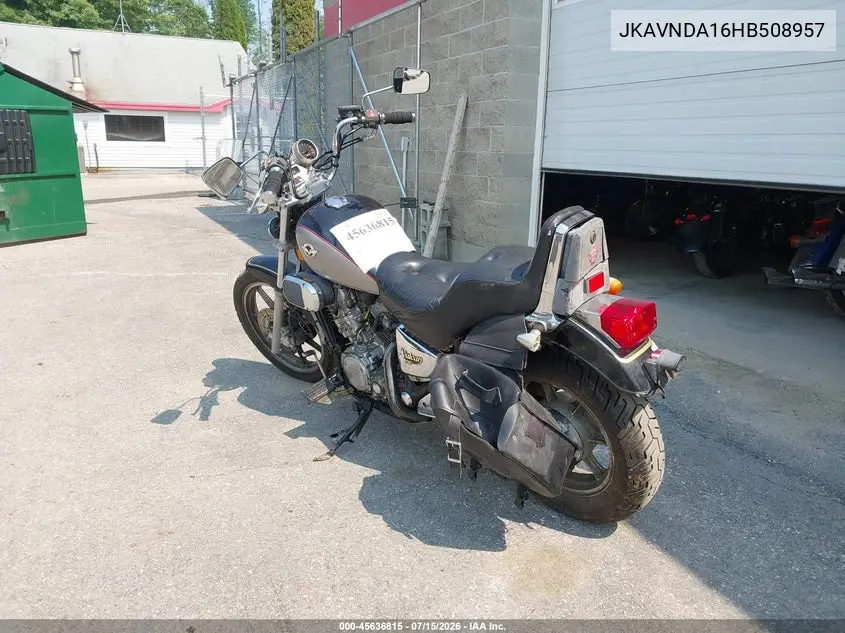 1987 Kawasaki Vn750 VIN: JKAVNDA16HB508957 Lot: 45636815