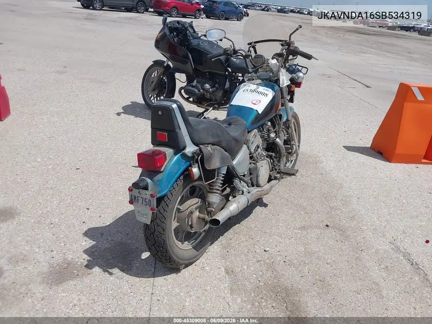 1995 Kawasaki Vn750 VIN: JKAVNDA16SB534319 Lot: 45309008