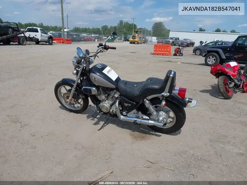 2002 Kawasaki Vn750 VIN: JKAVNDA182B547041 Lot: 45082414