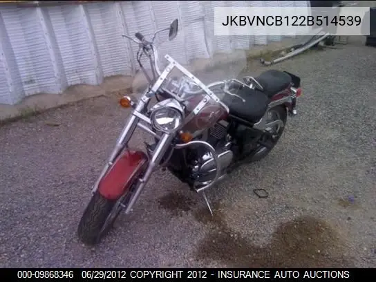 2002 Kawasaki Vn800-B VIN: JKBVNCB122B514539 Lot: 9868346