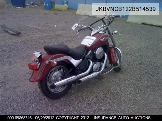 2002 Kawasaki Vn800-B VIN: JKBVNCB122B514539 Lot: 9868346
