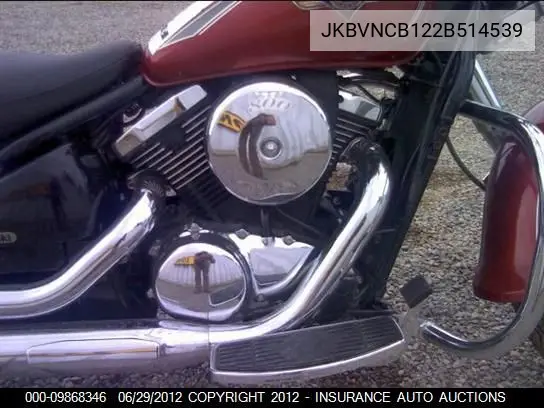 2002 Kawasaki Vn800-B VIN: JKBVNCB122B514539 Lot: 9868346