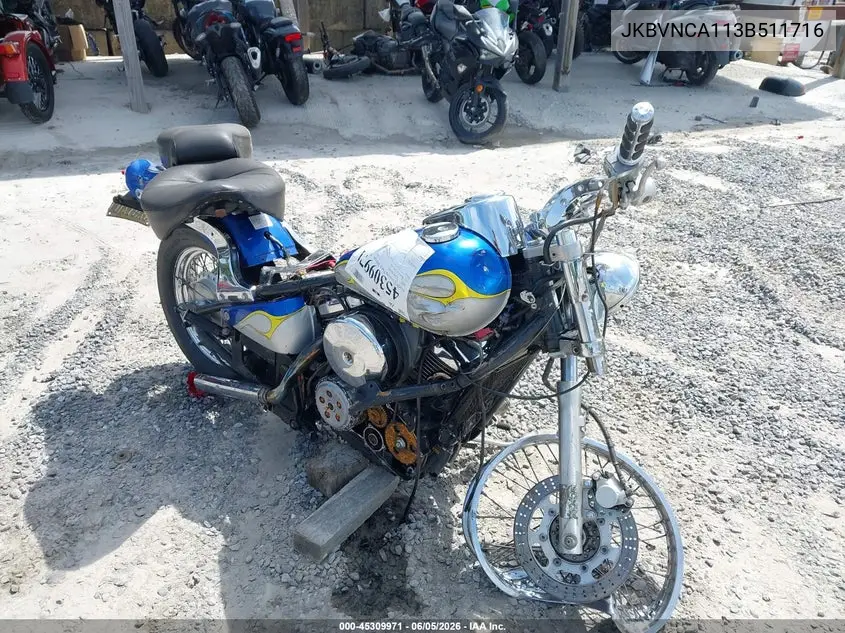 2003 Kawasaki Vn800 VIN: JKBVNCA113B511716 Lot: 45309971