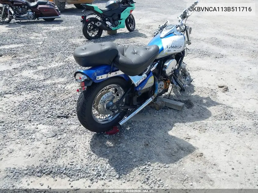 2003 Kawasaki Vn800 VIN: JKBVNCA113B511716 Lot: 45309971