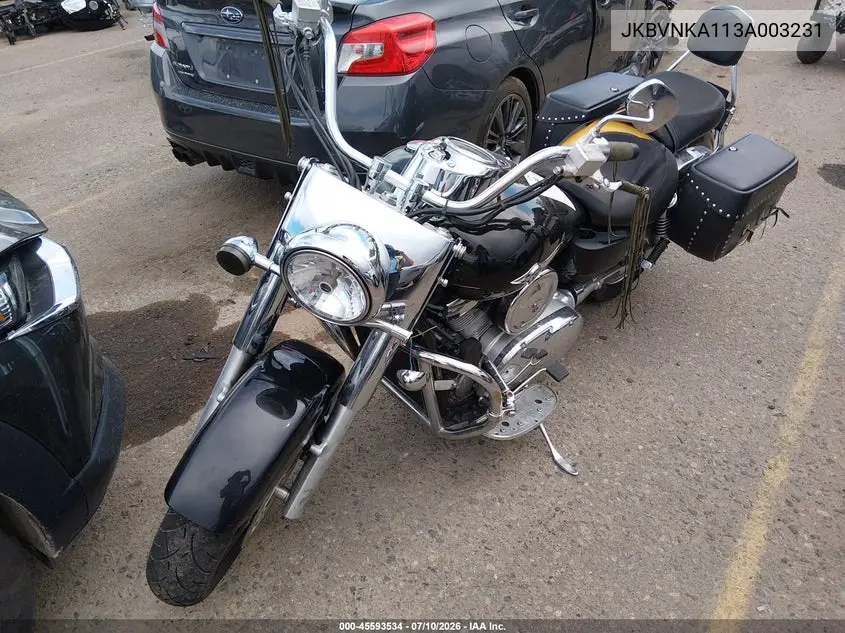 2003 Kawasaki Vn1600 A1 VIN: JKBVNKA113A003231 Lot: 45593534