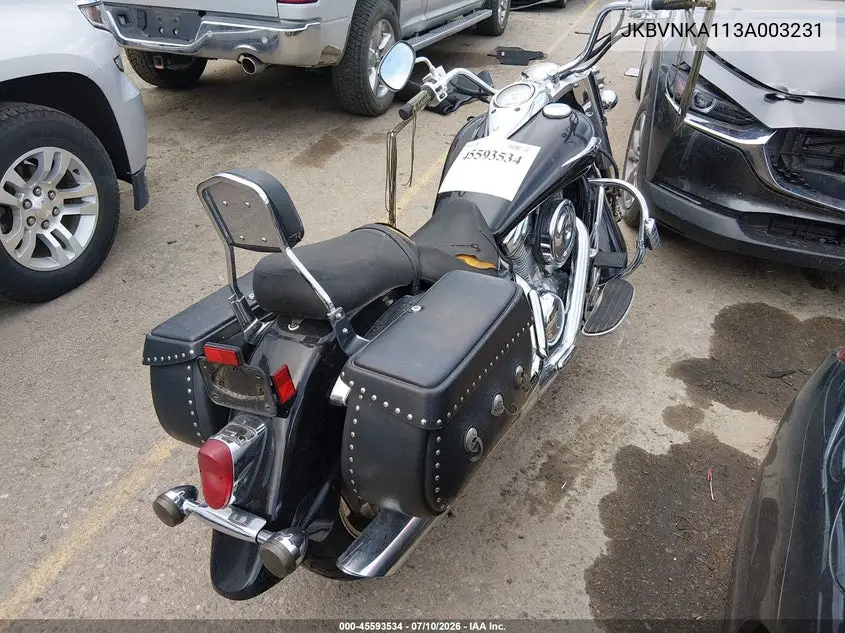 2003 Kawasaki Vn1600 A1 VIN: JKBVNKA113A003231 Lot: 45593534