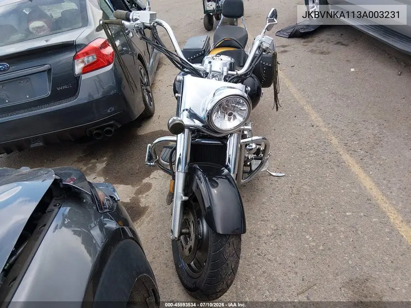 2003 Kawasaki Vn1600 A1 VIN: JKBVNKA113A003231 Lot: 45593534