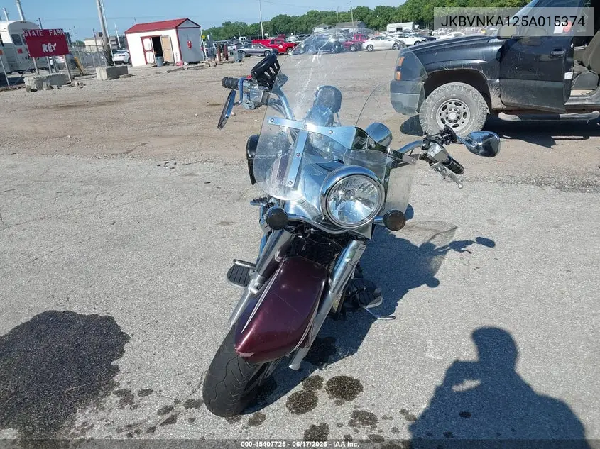 2005 Kawasaki Vn1600 A1 VIN: JKBVNKA125A015374 Lot: 45407725