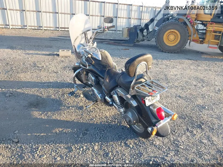 2008 Kawasaki Vn1600 A1 VIN: JKBVNKA108A026359 Lot: 44580960