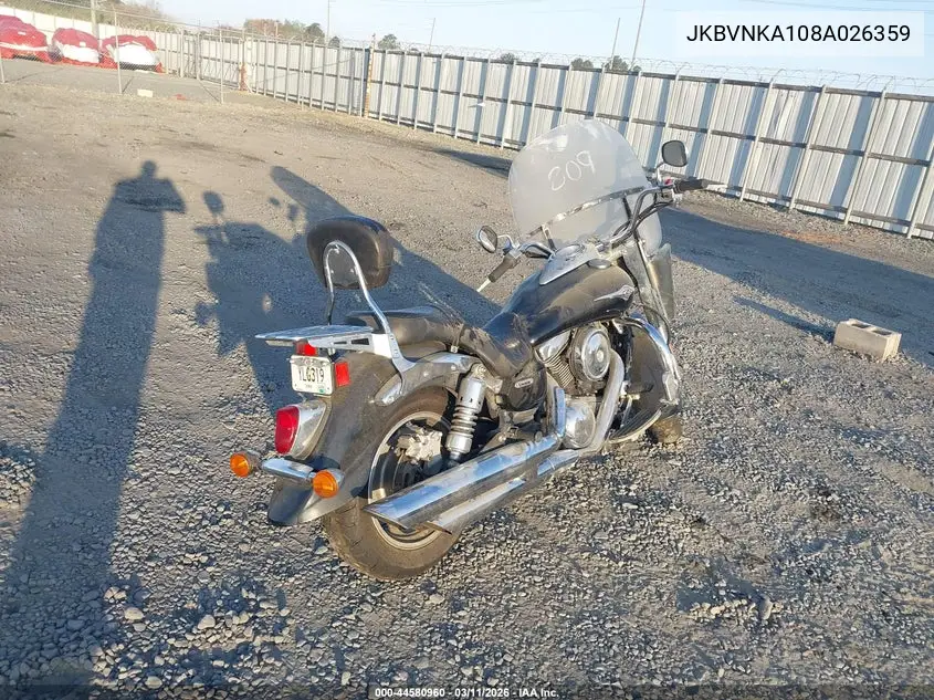 2008 Kawasaki Vn1600 A1 VIN: JKBVNKA108A026359 Lot: 44580960